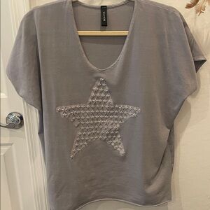STAR Embossed Oversized Top by Venti6
